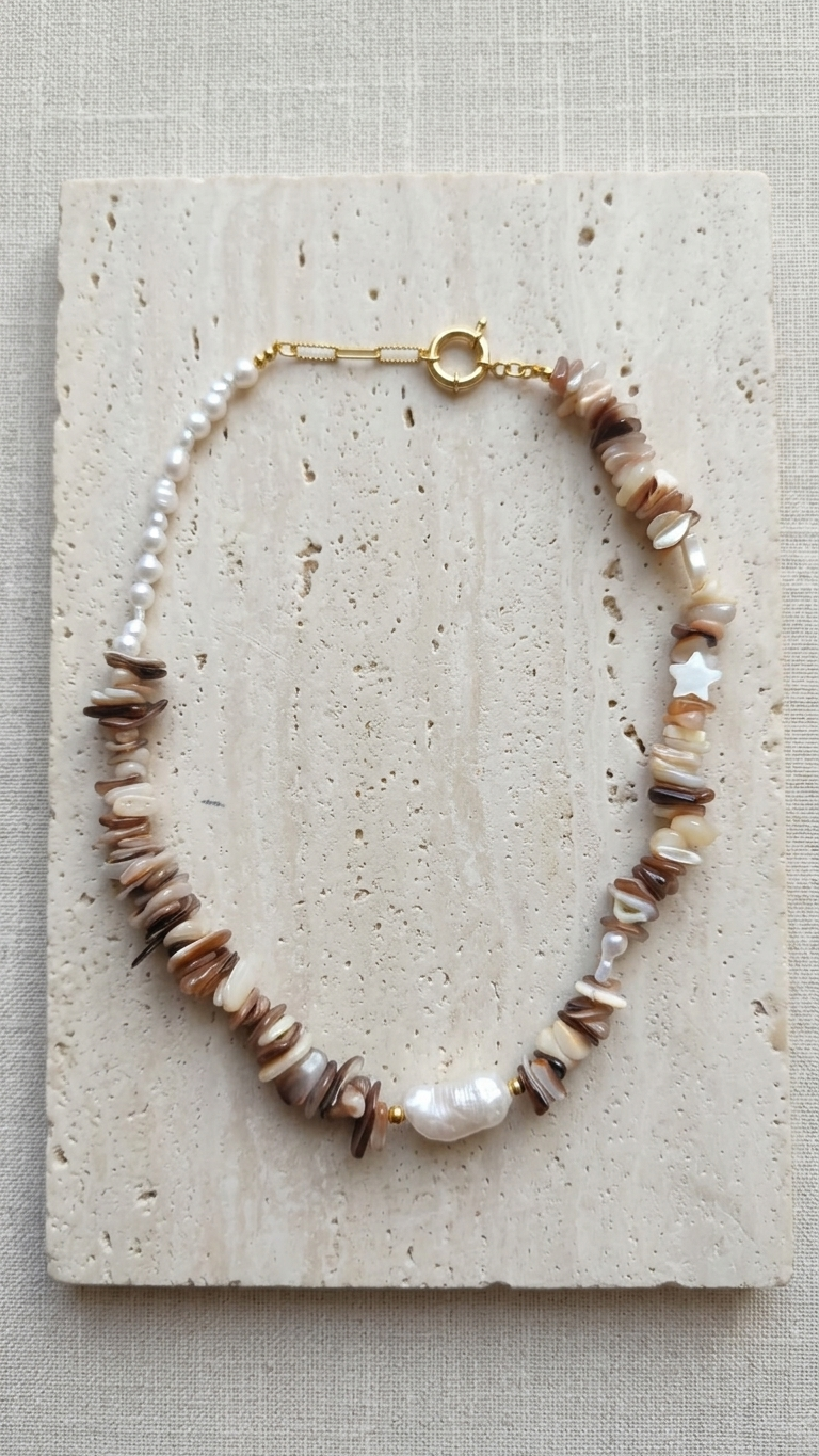Collar ASTRID · Concha Nácar, Perlas
