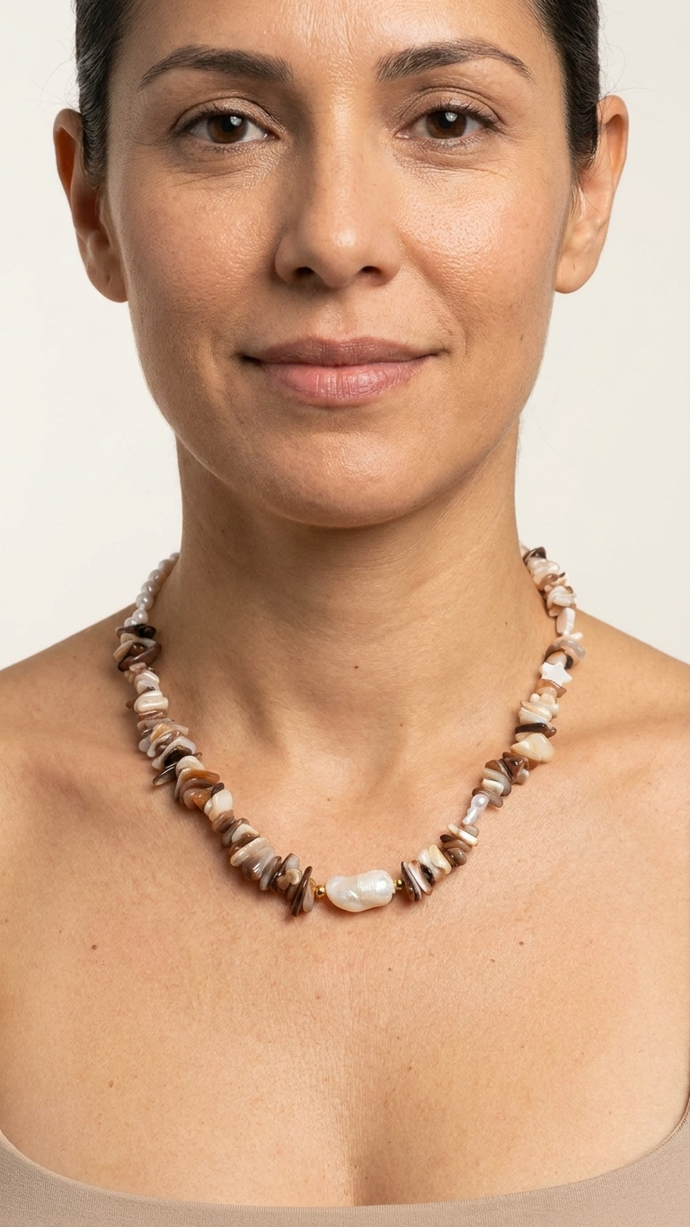 Collar ASTRID · Concha Nácar, Perlas