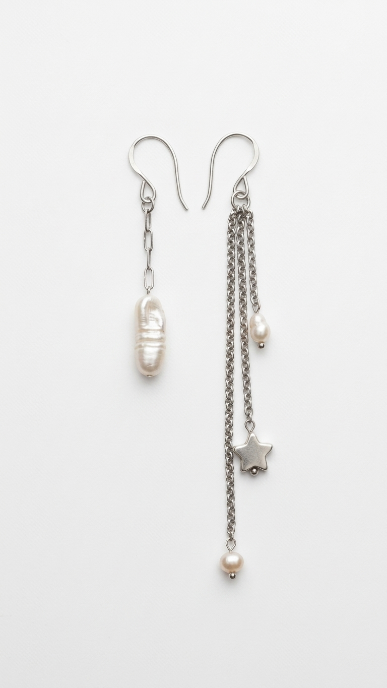 Pendientes NEXO de perlas barrocas y acero