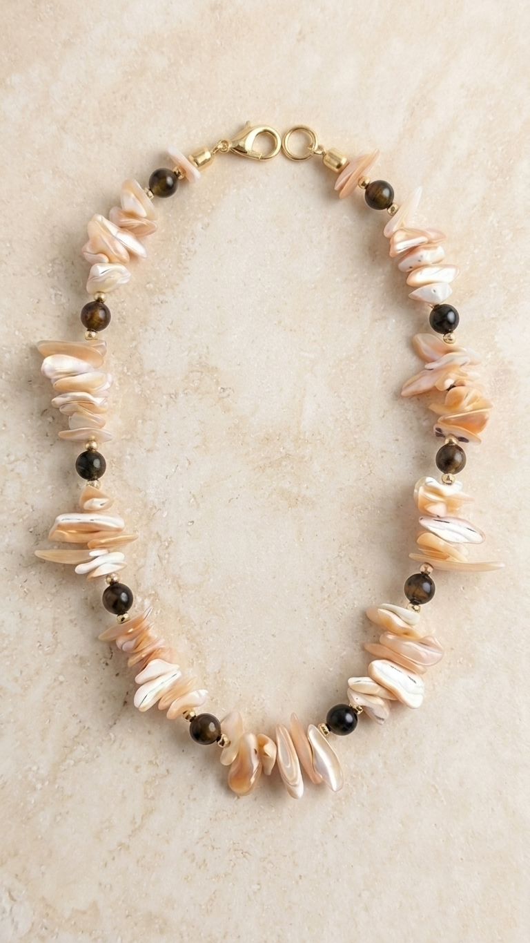 Collar DUNA de Nácar y Ojo de Tigre