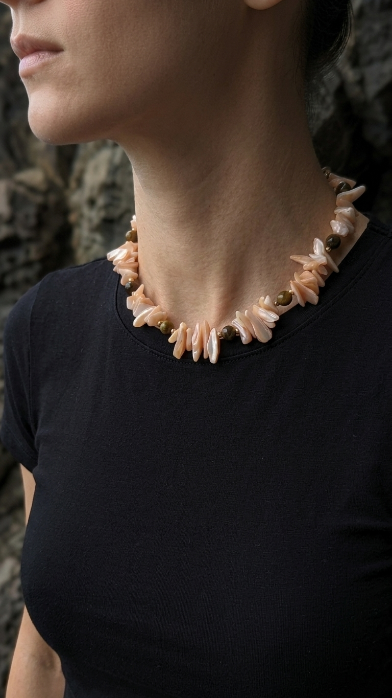 Collar DUNA de Nácar y Ojo de Tigre