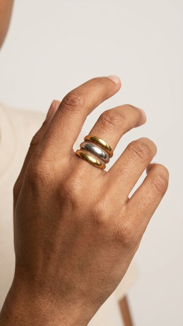 Anillo ANFITRITE - Acero bicolor