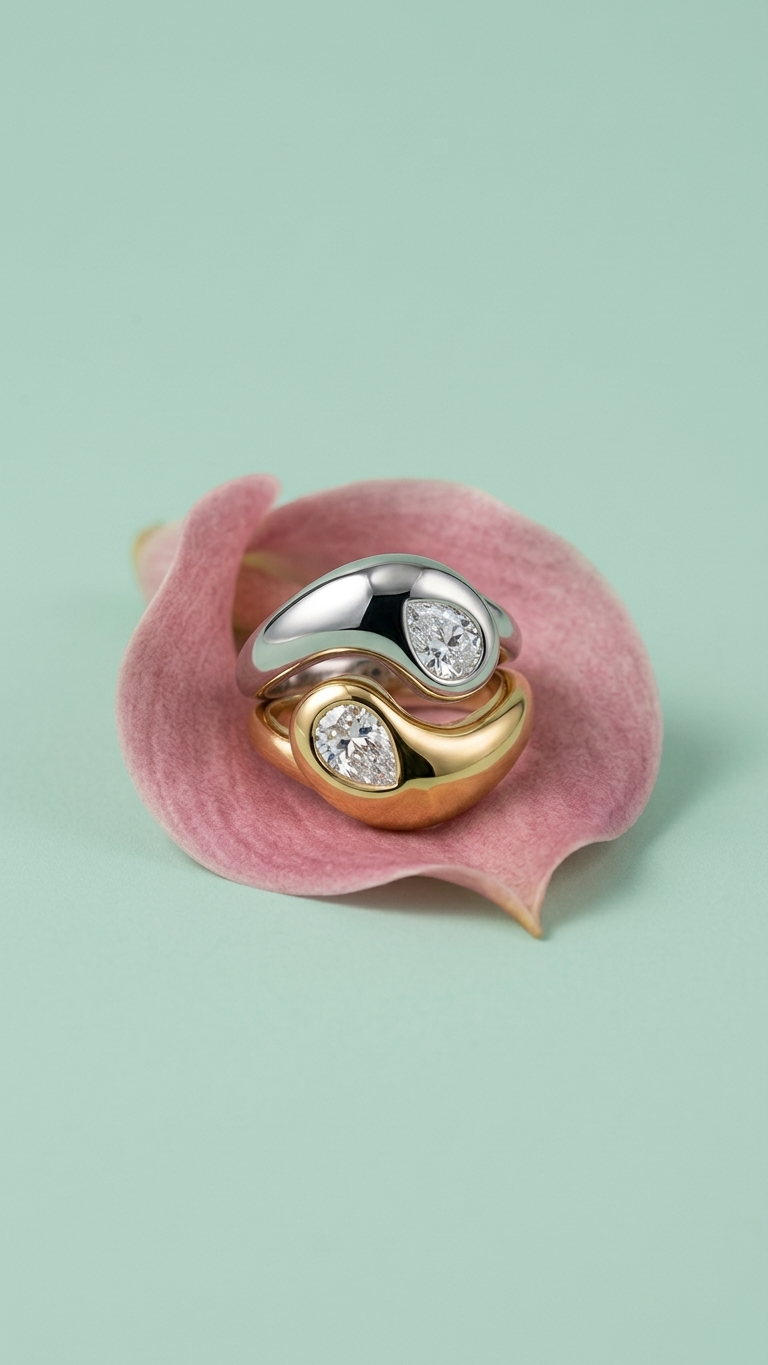 Anillo Kira en Acero Inoxidable y Mineral