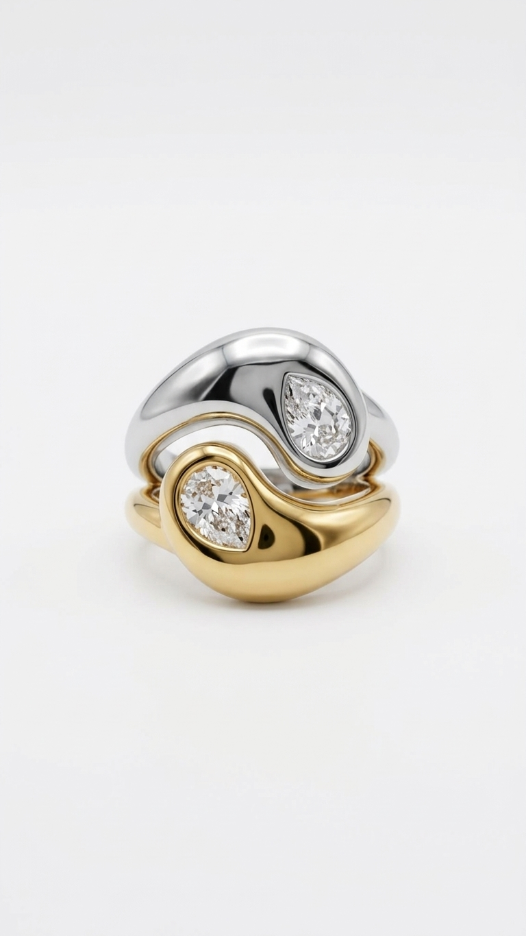 Anillo Kira en Acero Inoxidable y Mineral